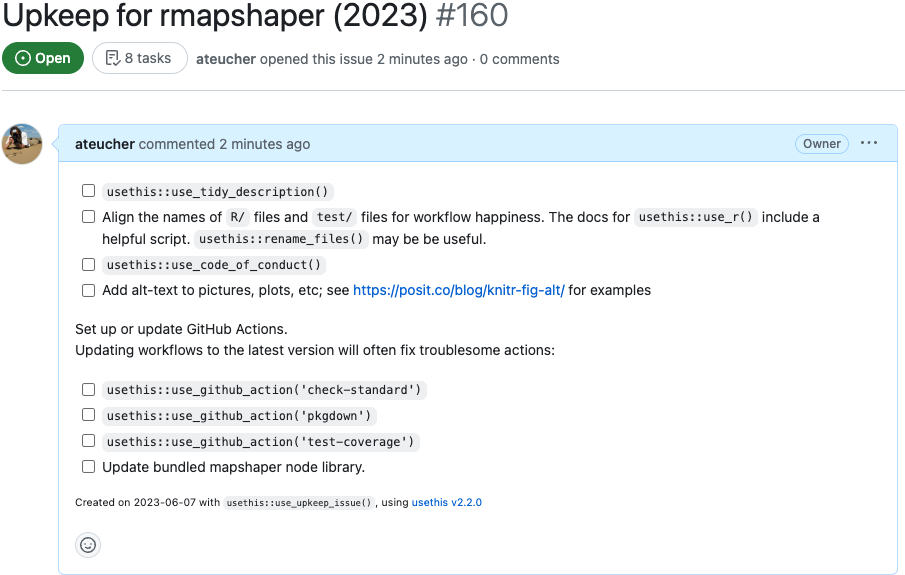 Upkeep issue for rmapshaper